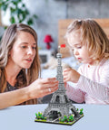 Epic Eiffel Tower Building Block Model Kit For Architecture Lovers A Realistic Paris Landmark Replica With Rich Details And Durable Pieces A Dope STEM Toy Great Gift For Builders And Collectors, mother and child assembling ABS model