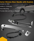 Exterior Chrome Door Handle Front Left Driver Side With Keyhole For Nissan Rogue 2010-2013, shown with wiring and components