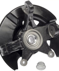 Front Right Wheel Bearing And Hub Assembly With Loaded Knuckle For 2005 To 2008 Honda Pilot showing black mounting and silver bearing.