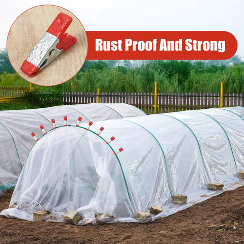20 Pack Mini Spring Clamps With Protective Rubber Tips, Rock Solid Metal Craft Tools for securing greenhouse plastic.