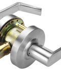 Heavy Duty Cylindrical Lever Door Lock Built Tough With Passage Function Satin Chrome 26D Finish Non Handed Grade 2 Industrial Door Handle