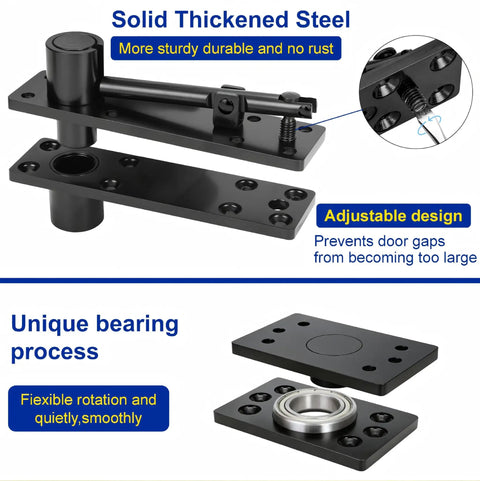 Badass Heavy Duty Hidden Door Hinge Built Different With Solid Alloy Steel Core supports adjustable black steel hinge system.