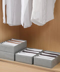 4 Pack T Shirt Drawer Organizers Set With 8 Grid Small Compartments And 5 Grid Medium Compartments for clothes in closet