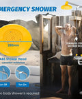Heavy Duty Combo Safety Shower And Eyewash Station with ABS shower head and stainless steel rod for emergency use.