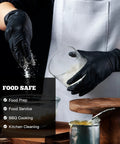 Amazon TitanFlex black nitrile disposable gloves, large, 6-mil, latex-free, food-safe for cooking and food prep
