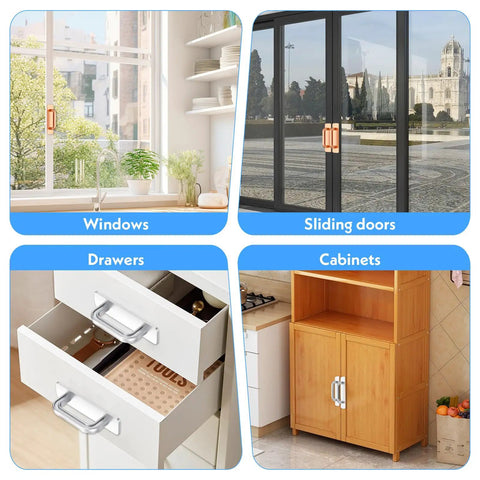 4 Pack Adhesive Cabinet Handles No Drill Stick On Cabinet Pulls Durable Self Stick Drawer Handles For Kitchen Bathroom Furniture Easy Install Strong Bonding On Wood Metal Plastic on windows, sliding doors, drawers, cabinets