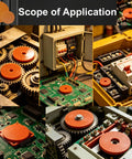 Applications of Orange Bakelite Disc 60x10mm Phenolic Resin Plate for Machining and Fabrication in industrial and electrical setups.