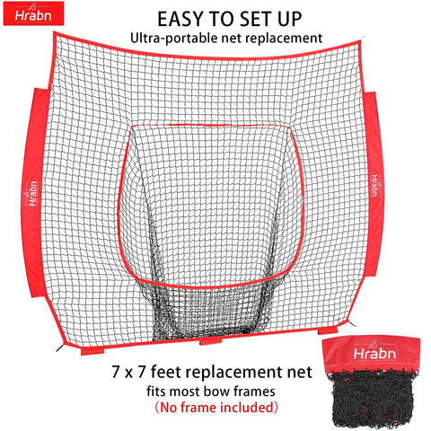 7x7 Baseball And Softball Replacement Net Nets Only No Frame Heavy Duty 7 Strand Knotless Polyester For Pitching Hitting And Throwing Practice Fits Bowed Frames Easy To Install