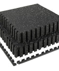 Interlocking Gym Floor Tiles 0.56 Inch Thick, 24 By 24 Inch, 12 Piece Set, EVA Foam Exercise Mats With Rubber Top, stack view