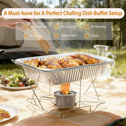 Forty Pack Disposable 9x13 Aluminum Foil Pans Deep Half Size Steam Table Trays for Oven Baking Cakes Roasting Turkey Meal Prep