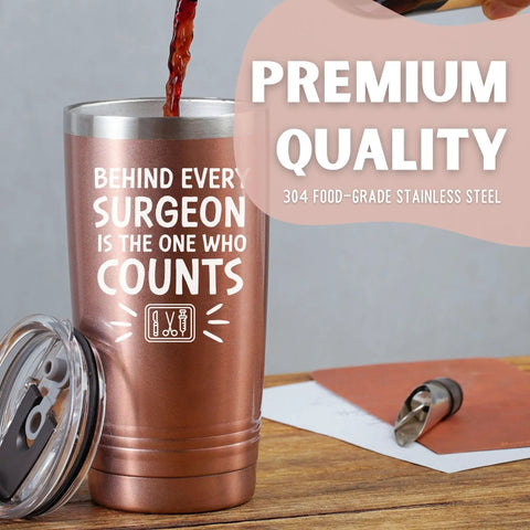 Rose Gold 20 Oz Travel Tumbler Packed In A Gift Box Hits Different For Surgical Tech Gifts Total Vibe Upgrade Insulated Drinkware.