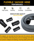 Image of 10ft Heavy Duty 1-7/8 Inch Wet Dry Vacuum Hose And Accessories Kit Compatible With Ridgid And Craftsman Vacs, polyethylene material.