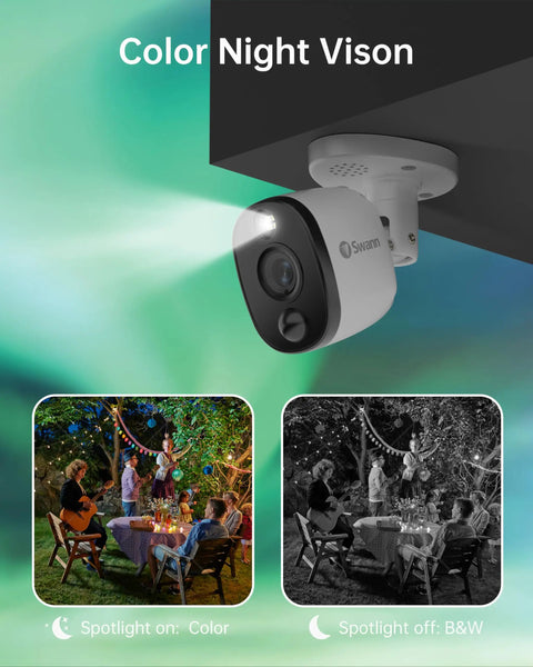 4K Ultra HD Outdoor Or Indoor Security Camera System With Sensor Spotlight And True Detect Heat And Motion Detection