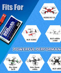 3.7V 850mAh LiPo Battery With JST Plug And X5 Charger For MJX Syma Holy Stone Sky Viper RC Drones compatibility shown