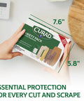 Front view: CURAD 320-count Assorted Bandages Pack with 5 styles: waterproof, sheer, plastic, heavy-duty & flex-fabric
