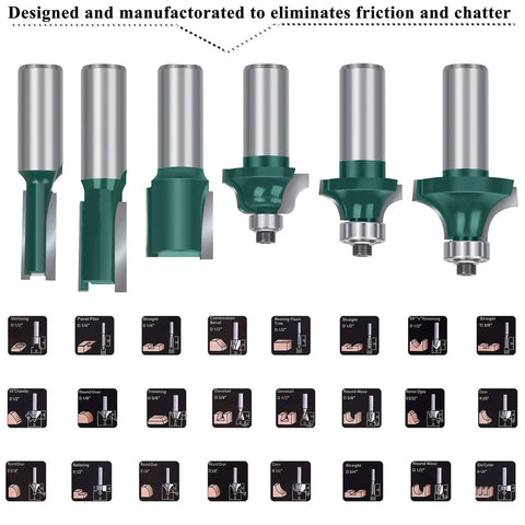 Router Bit Set Half Inch Shank 41 Piece Panel Ogee Door Rail Stile Cabinet Router Bits For Woodworking Pro Grade Heavy Duty Carbide.