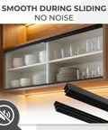 4 Sets 4 Ft Sliding Door Track System With Durable Plastic Build For One Quarter Inch Door Panels in cabinet installation