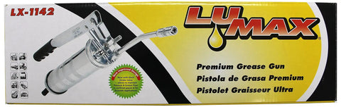 Heavy Duty Lever Grease Gun With Ten Thousand PSI Capacity Three Way Loading Cartridge Suction Or Pump Chrome Plated Body