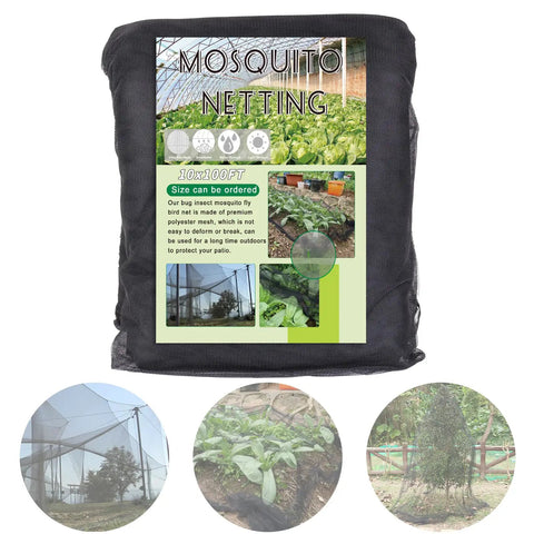 Mosquito Netting 10x100 Ft Garden Mesh Netting For Plants DIY Backyard Balcony Patio Raised Beds Heavy Duty Polyester 40D Insect Bird Barrier Protects Vegetables And Flowers From Bugs And Animals