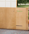 KYDZ Suite Wall Connector for E Height Setup with Pre Drilled Holes and Included Hardware for Easy Secure Attachment, wood panel installed.
