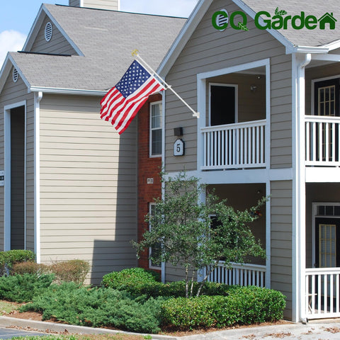 Sturdy 6 Foot Stainless Steel Garden Flag Pole Kit With Holder For Outdoor Use Includes 3x5 US Flag And Eagle Topper Weatherproof