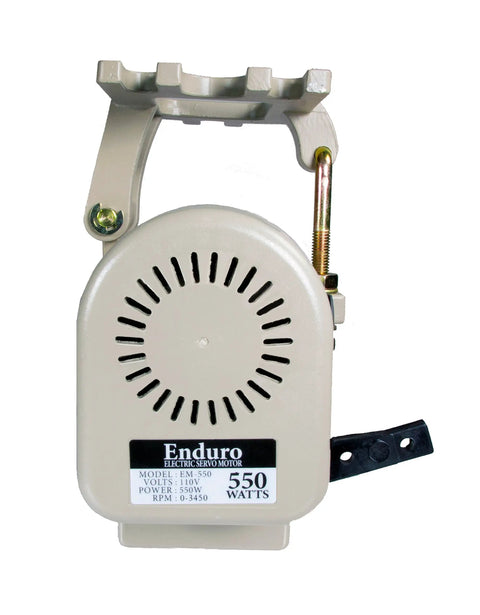 Beefy 550 Watt Servo Sewing Machine Motor For Industrial Use 110V clutchless unit with mounting bracket and label visible