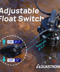 1 HP Sewage Grinder Pump With 4200 GPH Flow 2 Inch Discharge Cast Iron Submersible Sump Pump With Auto Float Switch in water
