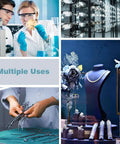 Collage showing lab technicians, eyeglass display, jewelry sets, and dental tools highlighting Pro Ultrasonic Jewelry Cleaner uses
