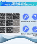 Full Complete Black Screw Replacement Kit For Samsung Galaxy Cellphones And Smartphones Hardware Repair Set shown in a compartmentalized tray.