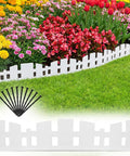 40 Ft Flexible No Dig Garden Edging Border With 60 Stakes White Plastic Lawn Edge for flower beds, trees, and grass DIY projects
