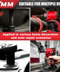 Impact Socket Set 123 Piece With 1/4 And 3/8 Inch Drives, used in auto repair and home projects, featuring power tools.