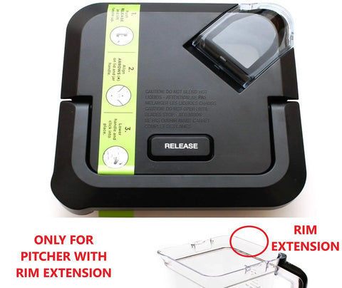 Replacement Lid With Handle Extension For Ninja BL770 Blenders, Fits Only Newer Pitchers With Extended Rim, OEM Quality, No Fuss Easy Lock, Durable Kitchen Upgrade