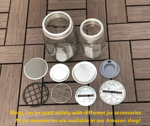 Rust Resistant Silver Aluminum Mason Jar Bands 12 Pack For Wide Mouth Jars Food Safe And BPA Free Aluminum Rings With lids