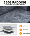 350G padding detail on oversized double camping chair with padded seats, showcasing tear-resistant, breathable, water-resistant material