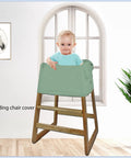 All In One Baby Car Seat Cover And Canopy With Breathable Buttery Soft Stretch Fabric Nursing Cover Stroller Shield shown on high chair