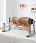 Manual Stretch Wrap Dispenser For Cargo Packaging Film And Wrapping Supplies Desktop Film Support Rack Pro Grade Move And Relocation Wrapping Tool metal frame with roll on table