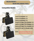 Top Shelf Resin E Bike Brake Pads Compatible With Lectric Xp 1 0 2 0 3 0 Xp Step Thru Xp Lite 1 0 shown with mounting hardware.