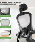 Ergonomic Office Chair For Long Hours Boss Level Comfort High Back Desk Chair With Adjustable Headrest And Lumbar Support