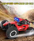Ultra Fast 2.4GHz Remote Control Monster Truck For Kids 3 4 5 6 7 Plus With LED Headlights 20 KMH Top Speed 2WD Alloy Chassis RC Car