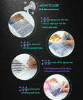 Instructions for using the 9 Piece Diamond Painting Zigzag Ruler Set For Beginners with step-by-step visual guide.