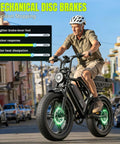Powerful 1500W Fat Tire Electric Bike for Adults All Terrain 20 Inch E Bike with mechanical disc brakes on city street