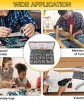 All in One 710 Piece Stainless Steel Screw Nut Bolt Washer Kit with Black Case for DIY home auto projects shown in use