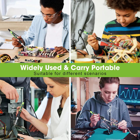 People using 100W LED Digital Soldering Iron Kit With Ceramic Heater, Quick 15 Second Heat Up, for electronics and PCB repair