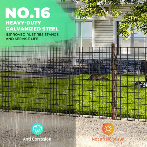 Vinyl Coated Welded Wire Garden Fence Roll 48 Inch by 100 Foot 2 Inch by 3 Inch Mesh 16 Gauge Rust Resistant PVC Coated Steel Mesh