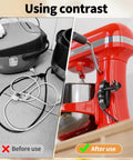 Before and after use of Six Pack Upgraded Kitchen Cord Organizer For Appliances Stick On Cord Wrappers And Holders