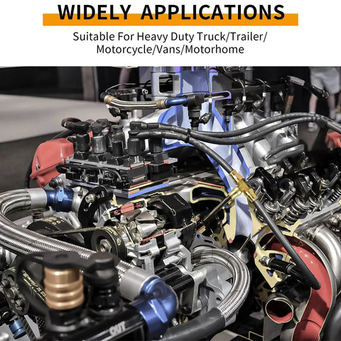Engine with One Quarter Inch Tee Union Push To Connect Fittings DOT Approved Brass Air Brake Line Quick Connect Tee