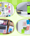 Bright Lined Sticky Notes 4x6 Inches Pack Of 15 With 7 Bold Colors Self Stick Notes in use on wall, desk, fridge, laptop