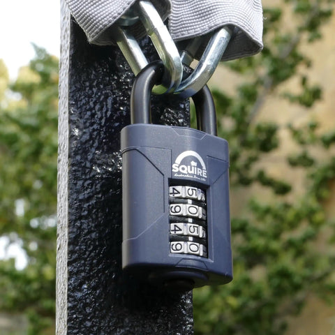 Beefy 4 Wheel Combination Padlock With Hardened Steel Shackle And Alloy Lock Body Weatherproof For Home Shed Gate Boat Garage