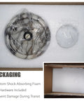 Alabaster Wall Sconce, 7.5" Natural Marble Wall Lamp with Milk Glass Shade wrapped in protective foam packaging.