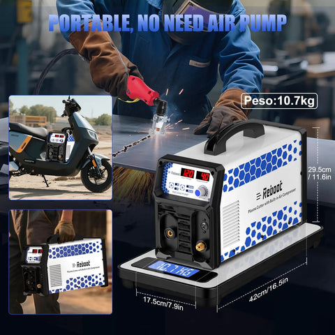 Plasma Cutter With Built In Air Compressor 40A 120V IGBT Inverter Digital Cutting Machine For Clean 3/8 Inch Cut And 3/5 Inch Max Cut High Frequency Quality Build